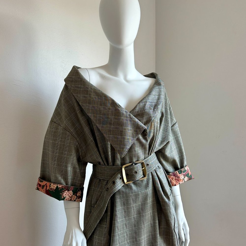 Johann Ortiz Plaid Coat Sz 4